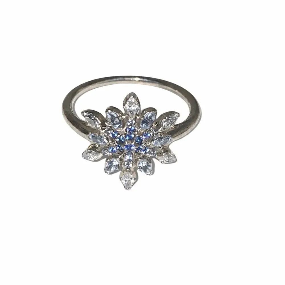 Authentic Pandora Silver Crystallized Snowflake CZ Ring Size (7)  54 Retired